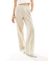 Vila linen wide leg trouser co-ord in oatmeal