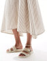 New Look strappy flat sandal in raffia off white