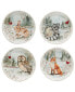 Winter's Walk 4 Piece Dessert Plate Set