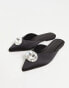 ASOS DESIGN Las Vegas embellished ballet mule in black