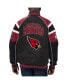 Men's Black Arizona Cardinals Faux Suede Raglan Full-Zip Varsity Jacket