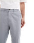 Ben Sherman slim fit cotton linen taper trouser in grey