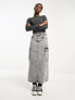 New Look scoop hem slash neck top in dark grey