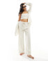 ASOS DESIGN Isabel mix & match linen look tie waist beach trouser in neutral