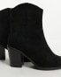 ASOS DESIGN Wide Fit Rational heeled western boots in black