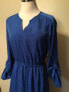 Alfani Split Neck Cross over Long Sleeve Dress Blue 6