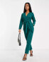 Closet London Petite tie waist kimono jumpsuit in emerald