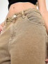 Stradivarius super wide leg jean in faded brown vintage wash