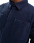 Brave Soul fleece overshirt in navy