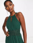 Vila Bridesmaid halterneck maxi dress in pine green