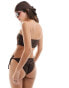 Threadbare bandeau handkerchief bikini set with tie side bottoms and matching headscarf in chocolate brown