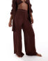 South Beach oversized beach trouser in brown