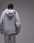 Topshop premium co ord oversized hoodie in grey marl