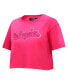 Women's Pink Los Angeles Dodgers Triple Pink Boxy Cropped T-Shirt