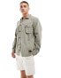 Superdry Military overshirt jacket in light khaki green