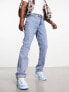 ASOS DESIGN straight leg jeans in mid wash blue