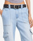 Juniors' Belted Skater Jeans