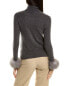 Sofiacashmere Turtleneck Cashmere Sweater Women's Grey S