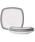 Colorscapes Layers Square Dinner Plate Set of 4, 10.75"