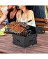 Portable Charcoal Grill Stove Rotatable with Foldable Body and Legs with Handles