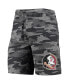 Men's Charcoal and Gray Florida State Seminoles Camo Backup Terry Jam Lounge Shorts