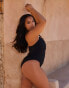 Moda Minx Curve X Bernadette Afia Amour ruched swimsuit in black