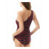 Michael Michael Kors One-Shoulder One-Piece Swimsuit Burgundy Size 8