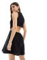 Pretty Lavish linen cut-out mini dress in black