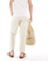 Selected Homme relaxed fit crop trousers in cream