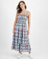 Women's Plaid-Print Ruffle-Trim Maxi Dress