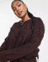 Brave Soul Plus grunge crew neck jumper in port