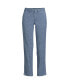 Plus Size Mid Rise Classic Straight Leg Chambray Ankle Pants