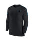 Men's Black Carolina Panthers Sideline Coach UV Performance Long Sleeve T-Shirt