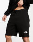 The North Face back graphic lightweight fleece shorts in black