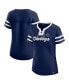 Women's Navy Dallas Cowboys Original State Lace-Up T-shirt