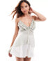 Mango sheer embellished cami in light grey