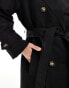 Vero Moda longline belted trench coat in black