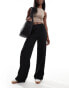 Vila pintuck wide leg trousers in black