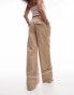 Topshop turn up detail hem trouser in sand