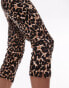 Topshop leopard print ponte capri in brown