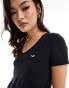 Hollister logo v-neck t-shirt in black