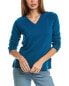 Forte Cashmere Raglan V-Neck Cashmere Sweater Women's Blue Xl