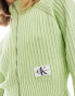 Calvin Klein Jeans monogram logo sweater cardigan in mint