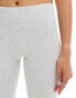 Bershka high waisted sculpting jersey flared trousers in light grey