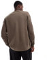 Selected Homme zip thru knitted long sleeve polo shirt in tan