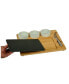 Deluxe Bamboo, Slate Cheese Board, 3 Bowls, Multifunction Knife