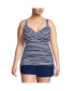 Plus Size DD-Cup V-Neck Wrap Underwire Tankini Swimsuit Top