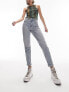 Topshop Petite comfort stretch Mom jeans in bleach