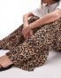 Topshop leopard print plisse trouser