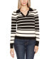 Women's Striped Johnny Collar Sweater